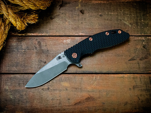 Assembly Special-XM-18 3.5"-20CV-Slicer-Hollow Ground-Two Tone Blade-Battle Bronze-Black G10-Copper Hardware-Scale Side