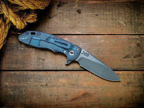 Assembly special-XM-18 3.5"-20CV-Slicer-Hollow Ground-Two Tone Blade-Special Battle Anodized-Purple G10-Battle Purple Titanium Hardware-Lockside