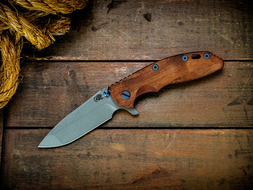 Assembly Special-XM-18 3.5"-20CV-Spanto-Battle Blue-Curly Koa-Titanium Hardware/Copper Standoffs-Scale Side