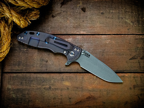 Assembly Special-XM-18 3.5"-20CV-Spanto-Battle Purple-Smooth Translucent Green G10-Titanium Blue Hardware/Backspacer-Lockside