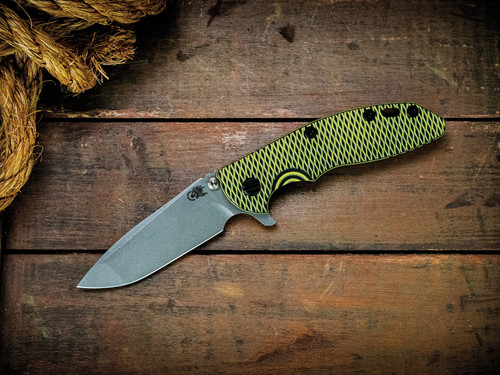 Assembly Special-XM-18 3.5"-20CV-Spanto-Working Finish Green-Yellow/Green G10-Black Nitride Hardware-Scale Side