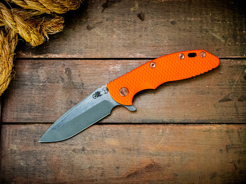 Assembly Special-XM-18 3.5"-20CV-Spanto-Two Tone Blade-Working Finish-Orange G10-Copper Hardware-Scale Side