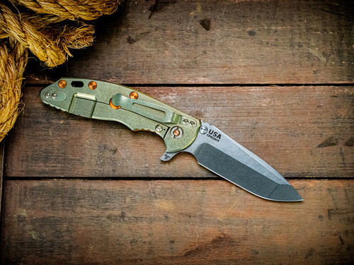 Assembly Special-XM-18 3.5"-20CV-Spanto-Two Tone Blade-Stonewash Green/Gold-Coyote G10-Copper Hardware-Lockside