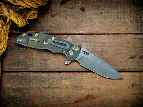 Assembly Special-XM-18 3.5"-20CV-Spanto-Two Tone Blade-Working Finish Special Anodized-Smooth Natural Micarta-Brass Hardware-Lockside