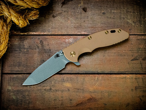Assembly Special-XM-18 3.5"-20CV-Spanto-Working Finish-Battle Green-Smooth Coyote G10-Brass Hardware/Titanium Standoffs-Scale Side