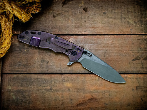 Assembly Special-XM-18 3.5"-20CV-Slicer-Hollow Ground-Working Finish Two Tone Blade-Stonewash Purple/Bronze-Black G10-Black Nitride Hardware-Lockside