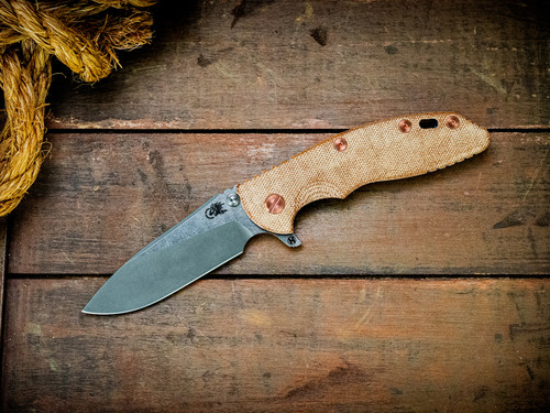 Assembly Special-XM-18 3.5"-20CV-Slicer-Hollow Ground-Working Finish Two Tone Blade-Stonewash Blue-Smooth Natural Micarta-Copper Hardware/HMBS-Scale Side