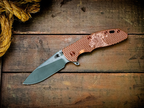 Assembly Special-XM-18 3.5"-20CV-Slicer-Hollow Ground-Working Finish Two Tone Blade-Stonewash Special Anodized-Copper Milled Horsehead-Hardware-HMBS-Scale Side