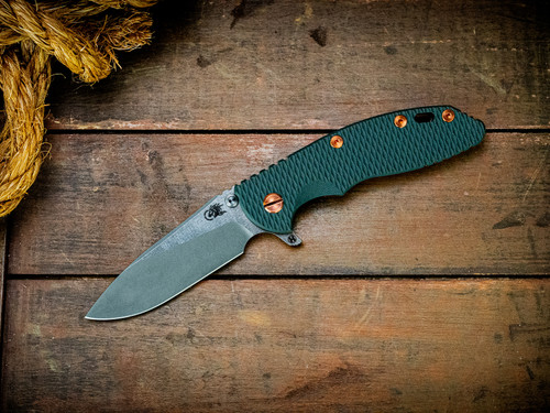 Assembly Special-XM-18 3.5"-20CV-Slicer-Hollow Ground-Working Finish Two Tone Blade-Stonewash Bronze-Dark Green G10-Copper Hardware-Scale Side