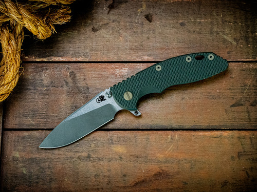 Assembly Special-XM-18 3.5"-20CV-Slicer-Hollow Ground-Working Finish Two Tone-Stonewash Green/Gold-Dark Green G10-Battle Green Titanium Hardware-Scale Side
