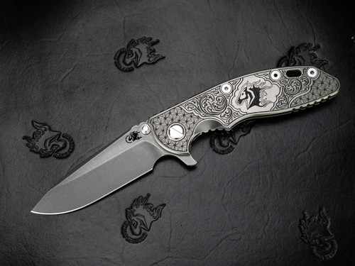 XM-18 3.5" Artistry Series - Hand Engraved - Matte Finish Spearpoint S45VN-Scale Side