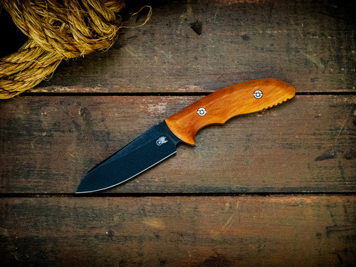The Flashpoint-Sheepsfoot-Magnacut-Battle Black-Pau Amarello-Wood Handle-Scale Side