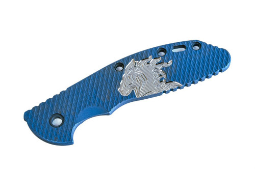 3.5" XM18-Titanium Scale-Textured-Milled Horse Head Logo-Battle Blue-Silver/Silver