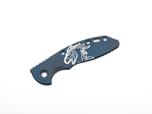 3.0" XM18 Titanium Scale-Textured-Milled Horsehead-Battle Blue-Silver-Battle Blue