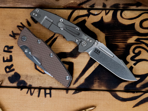Eklipse 3.5" Skinny Fullered Harpoon Spearpoint Non-Flipper-Magnacut-Working Finish-Stonewash Blade-G10
