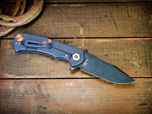 Project X-Clip Point-Magnacut-Battle Black-Battle Blue-Blue G10-Copper Hardware-Lockside