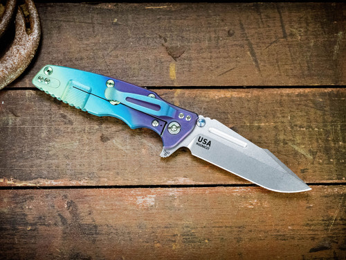 Eklipse 3.5" Skinny Fullered Harpoon Spanto-Magnacut-Special Fade Finish-Translucent Green G10-Titanium Hardware-Lockside