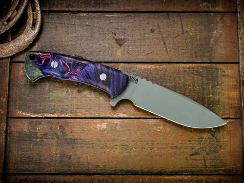 The Ranch-Spearpoint-Cerakote Bullshark Grey-CPM 3V-Wood/Resin-Lockside