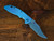 XM-18 3.5" Non-Flipper Bowie-S45VN-Satin Full TI Blue Ano-Blue TI Hardware-Left Handed