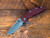 XM-18 3.5" Skinny Slicer-Flat Ground-Magnacut-Stonewash Blade Textured Lockside Battle Purple-Red G10-Working Finish Scale Side Hardware-Scale Side