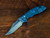 Assembly Special-XM-18 3.5" Non-Flipper Bowie-S45VN-Stonewash Blue-Translucent Green G10-Blue Titanium Hardware-Left Handed-Lockside