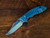 XM-18 3.5" Non-Flipper Bowie-S45VN-Stonewash Light Blue-Grey G10-Blue Ti Hardware-Left Handed