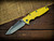 Eklipse-S45VN-Harpoon Spanto-Stonewash Blade-Battle Bronze-Yellow G10-Blue Ti Hardware