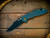 Assembly Special-XM-18 3.5"-Non Flipper-Bowie-Battle Black Blade-Full Textured Titanium Working Finish Blue-Bronze Titanium Hardware-Scale Side