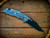 Assembly Special-XM-18 3.5"-Non Flipper-Bowie-Battle Black Blade-Stonewash Blue-Translucent Green G10-Brass Hardware-Lockside