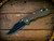 XM-18 3.5"-Non Flipper-Bowie-Battle Black Blade-Full Textured Ti Battle Bronze-Light Blue Ti Hardware