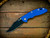 XM-18 3.5"-Non Flipper-Bowie-Battle Black-Blue G10