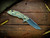 XM-18 3.5" Spanto-S45VN-Stonewash Green/Blue-Smooth OD Green Micarta-Brass Hardware/TI TS