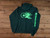 Hinderer Hoodie Forrest Green with Neon Green Text - Back