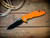 XM-18 3.5" Skinny Slicer-Hollow Ground-Magnacut-Stonewash DLC-Orange G10