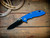 XM-18 3.5" Skinny Slicer-Hollow Ground-Magnacut-Stonewash DLC-Blue G10