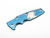 Eklipse 3.5" Skinny Titanium Scale-Milled Horse Head Logo-Stonewash Blue-Smooth-Silver