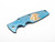 Eklipse 3.5" Skinny Titanium Scale-Milled Horse Head Logo-Stonewash Blue-Smooth-Silver Bronze