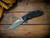 Assembly Special-XM-18 3.5"-20CV-Slicer-Hollow Ground-Working Finish Two Tone-Stonewash Green/Purple-Smooth Black Micarta-Battle Blue Hardware-Scale Side