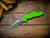 Assembly Special-XM-18 3.5"-20CV-Spanto-Working Finish Two Tone-Stonewash Light Blue-Lime Green G10-Brass Hardware-Scale Side