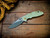 Assembly Special-XM-18 3.5"-20CV-Slicer-Hollow Ground-Two Tone Blade-Special Battle Finish-Translucent Green G10-Brass hardware/Aluminum Standoffs-Scale Side