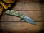 XM-18 3.5"-20CV-Slicer-Hollow Ground-Two Tone Blade-Battle Green-Purple G10-Brass Hardware