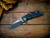 Assembly Special-XM-18 3.5"-20CV-Slicer-Hollow Ground-Two Tone Blade-Stonewash Light Blue-Smooth Black Micarta-Brass Hardware-Scale Side