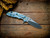 Assembly Special-XM-18 3.5"-20CV-Slicer-Hollow Ground-Two Tone Blade-Stonewash Light Blue-Smooth Black Micarta-Brass Hardware-Lockside