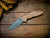 Assembly Special-XM-18 3.5"-20CV-Slicer-Hollow Ground-Two Tone Blade-Battle Green-Smooth Natural Micarta-Brass Hardware-Scale Side