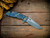 XM-18 3.5"-20CV-Spanto-Two Tone Blade-Battle Blue-Cherry-Brass Hardware