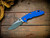 Assembly Special-XM-18 3.5"-20CV-Slicer-Hollow Ground-Working Finish Two Tone Blade-Stonewash Light Blue-Blue G10-Copper Hardware-Scale Side