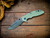 Assembly special-XM-18 3.5"-20CV-Spanto-Working Finish Two Tone Blade-Stonewash Light Blue-Smooth Translucent Green G10-Blue Titanium Eklipse Hardware-Scale Side
