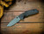 Assembly Special-XM-18 3.5"-20CV-Slicer-Hollow Ground-Special Battle Finish-Textured Natural Micarta-Battle Blue Titanium Hardware-Scale Side