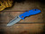 XM-18 3.5"-20CV-Spanto-Two Tone Blade-Working Finish-Blue G10-Copper Hardware-Scale Side