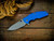 Jurassic-Slicer Flat Ground-Working Finish Blade-Magnacut-Battle Bronze-Blue G10